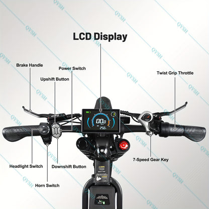 Adult Electric Bike with 48V 30AH Removable Battery - 80-Mile Range, 19MPH High-Speed, 4-Mode (Pedal, Bike, Walking, Throttle) - Heavy-Duty Alloy Steel Frame, Disc Brakes, 500W-740W Motor - Men & Women's All-Terrain E-Bike fo