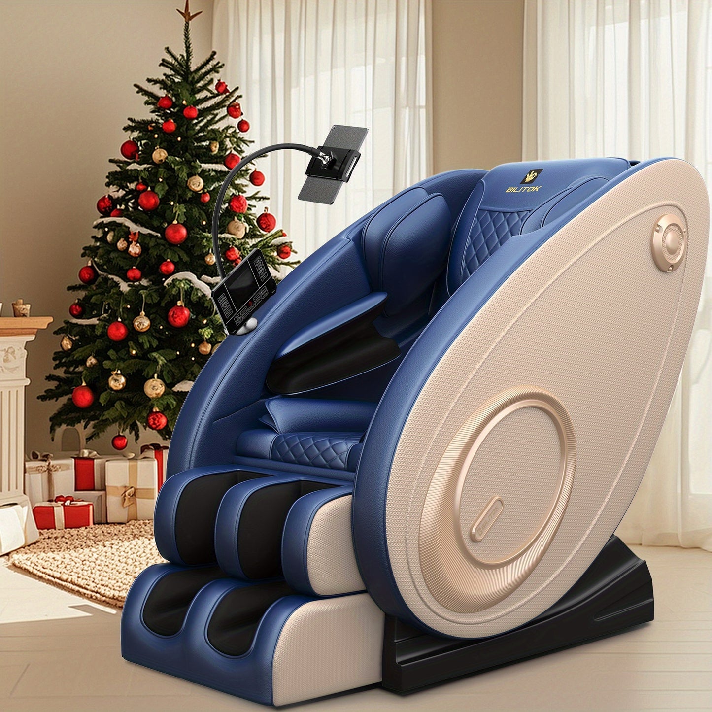Massage Chair Recliner with Zero Gravity, Full Body Massage Chair with Heating, Built-in Speaker & Touch Screen, Air, Foot Roller - Ideal Christmas Gifts for Men And Women, Electronic Neck And Back Massager