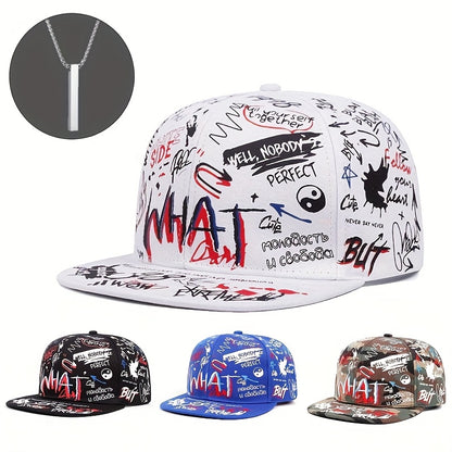 2pcs "one hat and one decorative necklace"Outdoor Men'S Hip Hop Hats and Accessories, Fall/winter Street, Windproof, Warm Hat, Christmas Gift