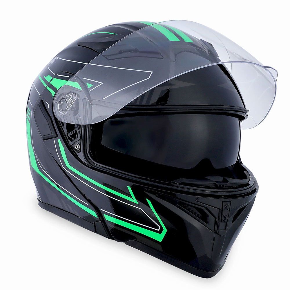 MOTORCYCLE MODULAR FULL FACE HELMET FLIP UP DUAL VISOR HELMET