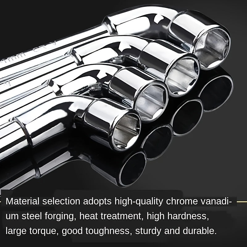 L-Shaped Perforated Socket Wrench Set - Car Repair Tools with Hexagonal Sockets - Mechanic'S Hand Tools - Iron Alloy Body - MYS Brand