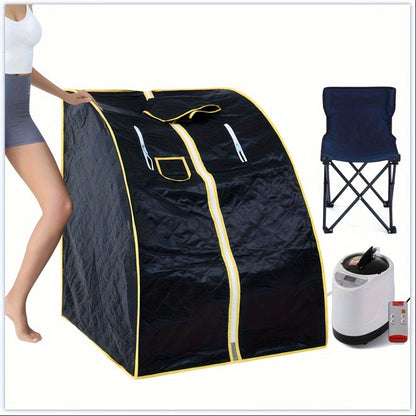 Portable Steam Sauna, Stainless Steel Stand, 87.92oz Personal Therapeutic Sauna For Weight Loss, Detox Relaxation, Suana Room With Remote Control, Foldable Chair
