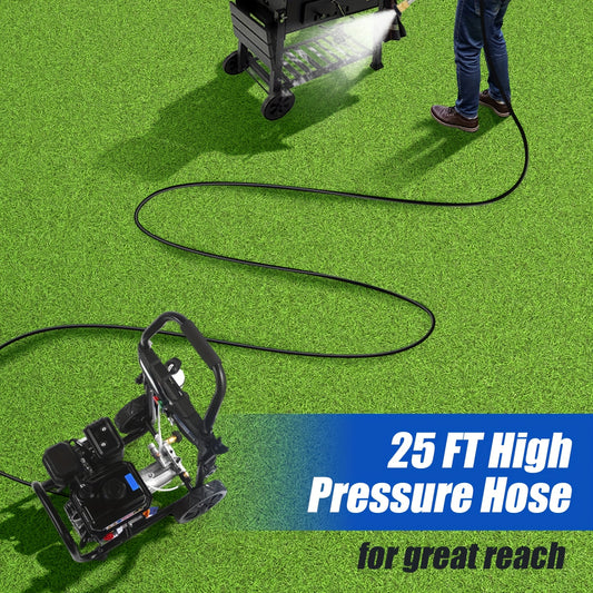 MUTAOMAY 3500PSI High-pressure Cleaning Machine, 2.3GPM High-pressure Cleaning Machine, with Four Adjustable Nozzles From 0 ° to 40 °, 25 Foot Long High-pressure Hose, Suitable for Flushing Dirt, Walls, Floors, Terraces, Ga