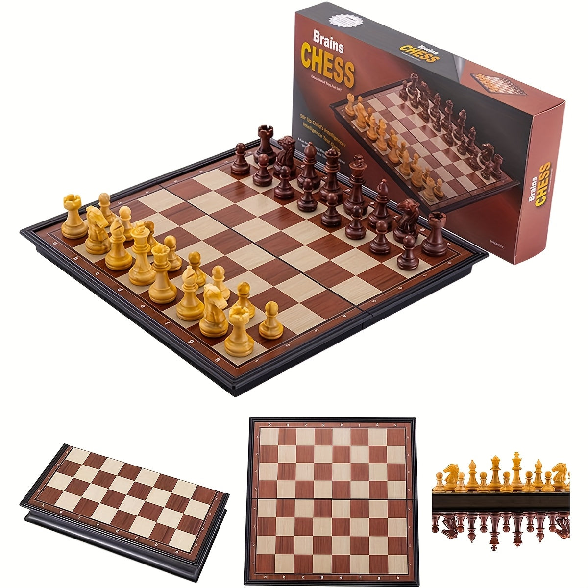 10.6 Inch Magnetic Chess Set Folding Portable - Travel Game for Inches Foldable Magnetic Chess Set - Travel-Friendly Educational Toy for Kids Adults, Fun Indoor Outdoor Activity, Christmas Gift, Holiday Gift, Interactive Game