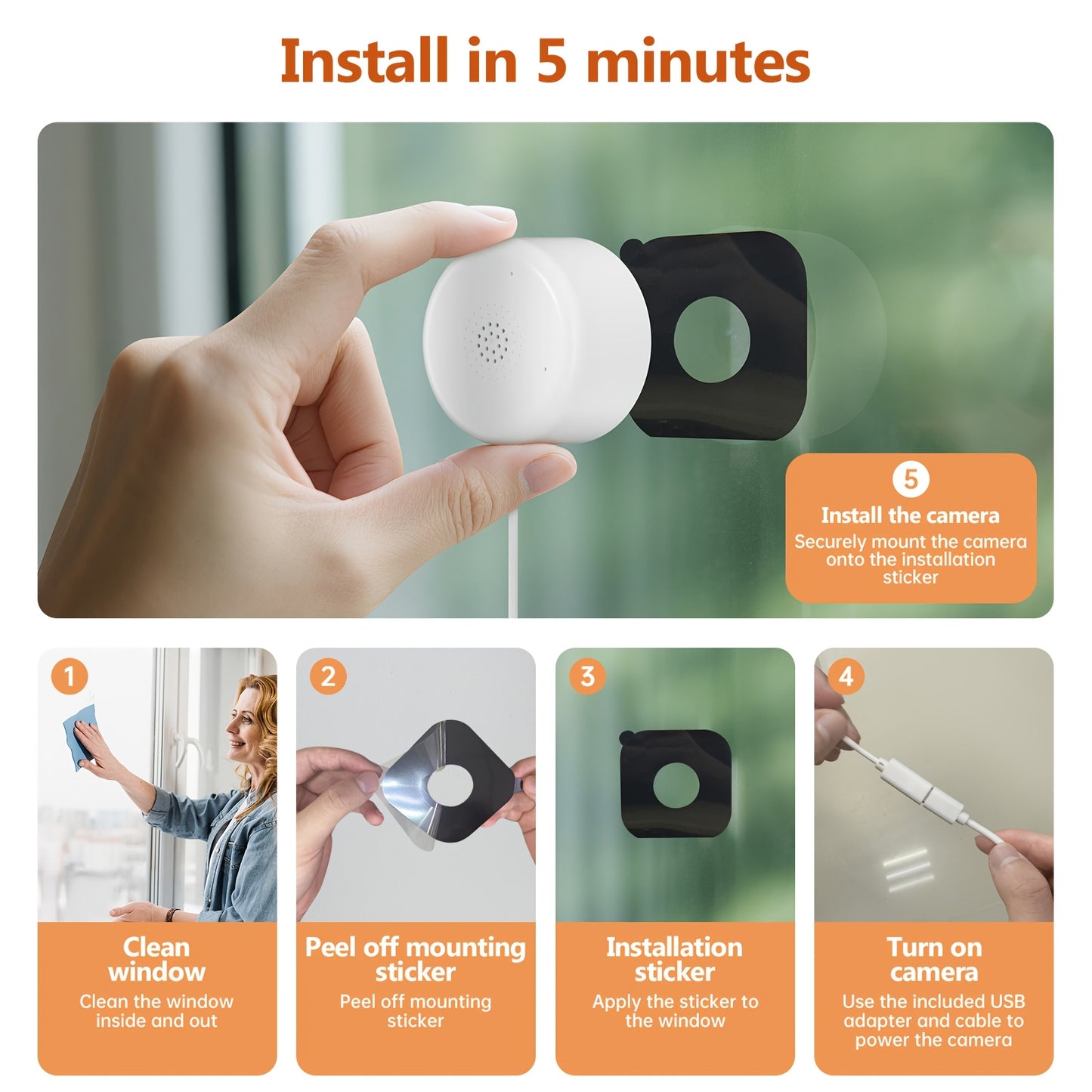 Ai Indoor Window Camera - Protect What Matters, 5G WIFI 2K Smart Home Security Camera With Blacklight Full-Color | U.S. Cloud | 911 Emergency Dispatch | Simple 5-Min Setup, 2-Way Audio, Easy Quick Install