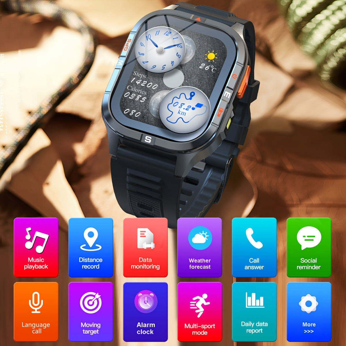 COIUSOR'S New GPS Smart Watch 2.01-inch TFT Highresolution Display, Equipped with High-Precision GPS Sports positioning, wireless call sync SMS alerts, GPS L1+L5 Dual-Frequency Positioning, Compass, Altitude, Air Pressure, Hi