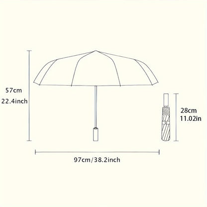 Automatic Folding Umbrella The umbrella features a large, intricate mandala-like star pattern in Golden and brown tones. Portable collapsible design, casual outdoor accessory, Christmas birthday festival gift, Mini Umbrella,