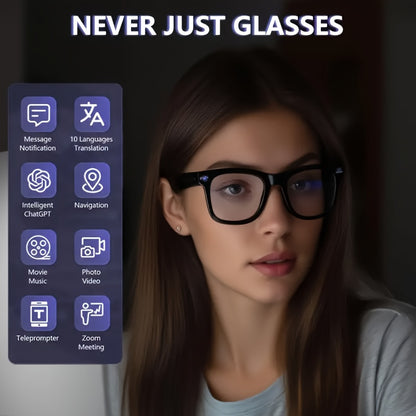 AI Smart Camera Glasses with Wireless 1080P HD Video Recording, Real-Time Translation, Hands-Free Voice Calling, Auto-Tinting Optical Lenses