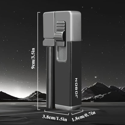 JOBON New 2-in-1 Angled Flame Lighter-Unique Side-Fire Design, Refillable, Adjustable Flame Torch with Premium Gift Box-Perfect Gift, Fiery Red (Butane Excluded)
