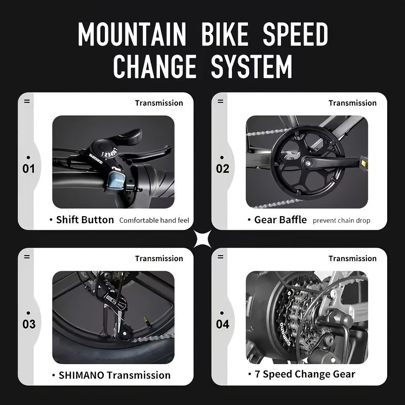 Deepower Electric Bike QS7 740W 48V 20AH/35AH/60AH 20 Inch Fat Tire Adult Electric Bike 80 Miles Range Mountain Cross Country Dual Battery Electric Bike