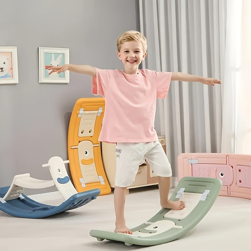 Multi-Functional Sensory Balance Board with Switchable Modes - Adjustable Resistance Curved Design for Full-Body Workout & Relaxation, Indoor Play & Relaxation, Durable PE Material, Pink/Green/Blue/Yellow, Balance Board for E
