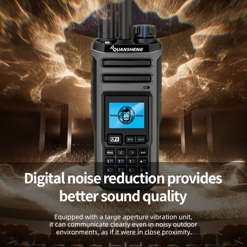 Quansheng UV-TK11 Dual Band Walkie Talkie - 10W High Power Two-Way Radio with NOAA Weather Alerts, 999 Channels, Type-C Charging & Battery, Global Intercom Compatible, Long Range Communication for Outdoor, Hiking, Emergency,
