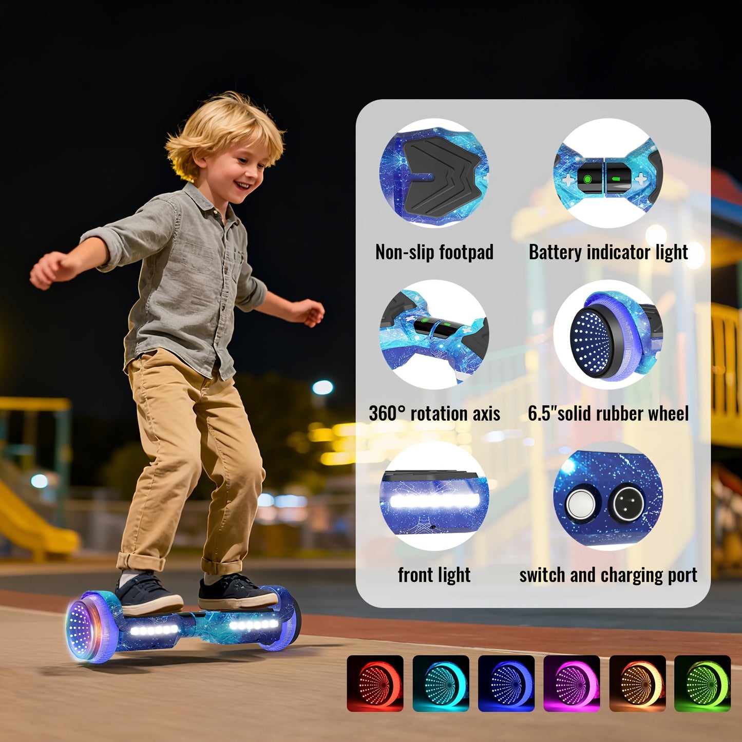 300W Powerful Motor Hoverboard for Kids/Teens/s - 8.5 MPH High-Speed, 220 lbs Weight Capacity, 15° Climbing Slope, 3H Fast-Charging, /Power Dual-Power Hoverboard, - Ideal for all-terrain use (/Christmas/Holiday