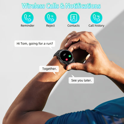 S52 Smart Men'S Watch, 1.39" Smartwatch with Wireless Calling, Sleep Monitoring, 110+ Sports Modes, Compatible with Android/iPhone, USB Charging, Alloy Body, TFT Screen, Lithium Battery-Polymer 300mA