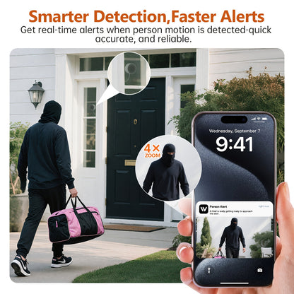 Ai Indoor Window Camera - Protect What Matters, 5G WIFI 2K Smart Home Security Camera With Blacklight Full-Color | U.S. Cloud | 911 Emergency Dispatch | Simple 5-Min Setup, 2-Way Audio, Easy Quick Install