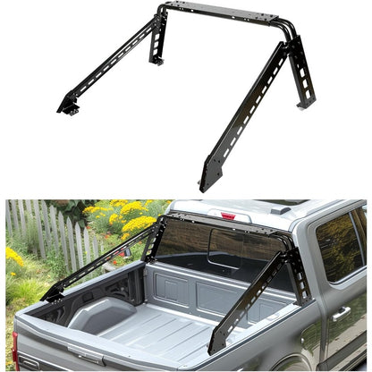 Adjustable Roll Bar Chase Rack Compatible with Full Size Trucks Silverado Ram F150 Sports Bar Cargo Rack Black Steel