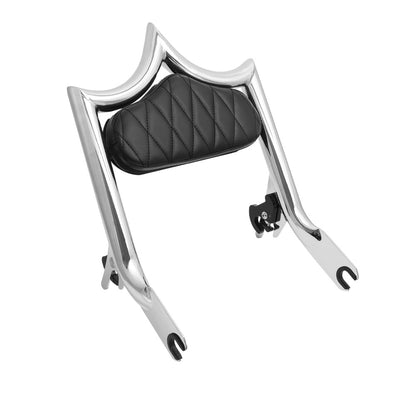 Motorcycle Sissy Bar with Skull Design, Thickened Steel, Compatible with Harley Touring CVO Road Street Glide Road King 2009-2024