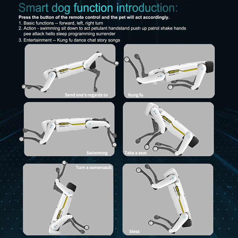 Smart Robot Dog, Remote Control Toy Robot Dog with Water Cannon Launch Pad, Programmable, Voice, Dance, Music, Can Be Controlled by Remote and Mobile Phone APP, Ideal Birthday Gift for Children