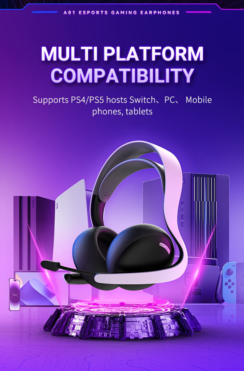 FonkiiDokii 7.1 Surround Sound Gaming Headphones with Noise Isolation, 3.5mm USB-C Cable & Built-in Mic | 2.4G Wireless, 5.4BT Connection, Comfort Fit, Closed-Back Design