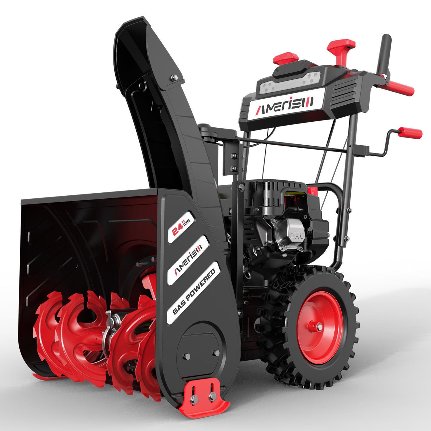 24-Inch 7.0HP Two-Stage Snow Blower Gas Powered with Electric Start, Self-Propelled Drive, LED Headlight, 13" Snow Tires, Black Friday Sale