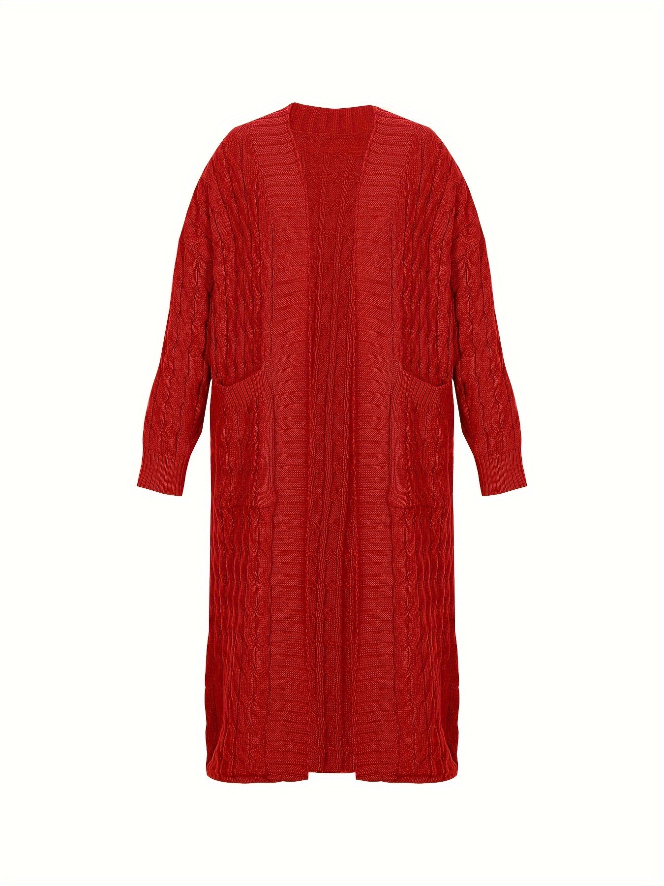 [Cardigan Sweater] Plus Size - Plus Size Cardigan Sweater A23A062