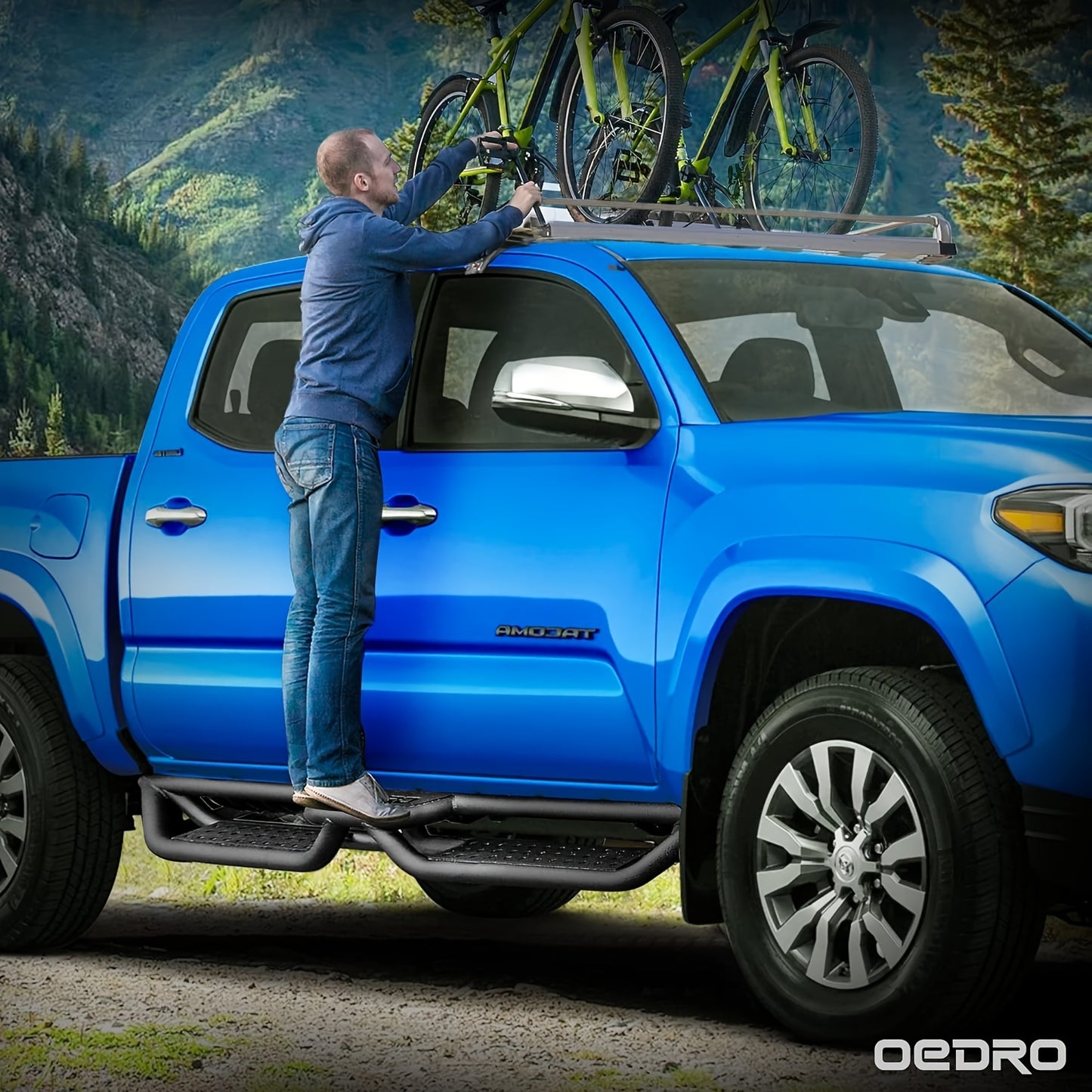 Armor Running Boards For Toyota 4Runner 2010-2024 - Side Step Rails Nerf Bars Drop Down 6" Black Running Boards - For SUV Enthusiasts - Enhance Vehicle Style & Provide Easy Access