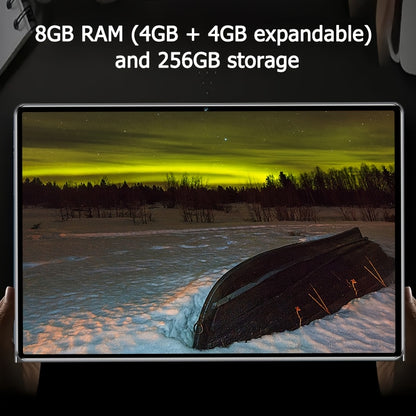 Android Tablet, 8GB RAM (4GB + 4GB Expandable) / 256GB ROM/ 10.1-inch 1280x800 IPS Display/ Wi-Fi 5G/ 6000mAh Battery/ USB Type-C Port/ 5MP + 13MP Cameras/ Android 14 OS. Includes Free Protective Case, Stand, And Headphones.