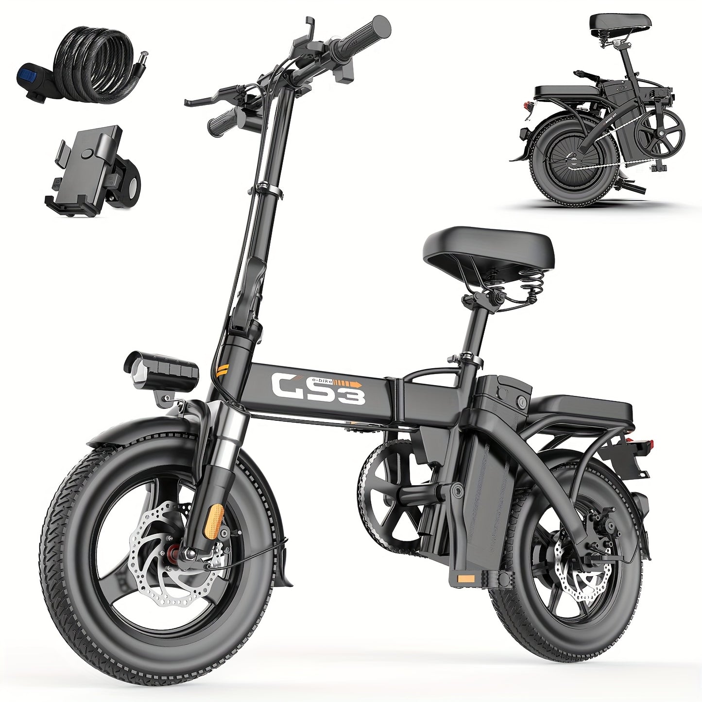 Peak Power 740W Adult Electric Scooter with Seat, 48V10/15AH Lithium Battery, 10 Shock Absorption, 14-Inch Tubeless Protective Tires, Dual Disc Brakes