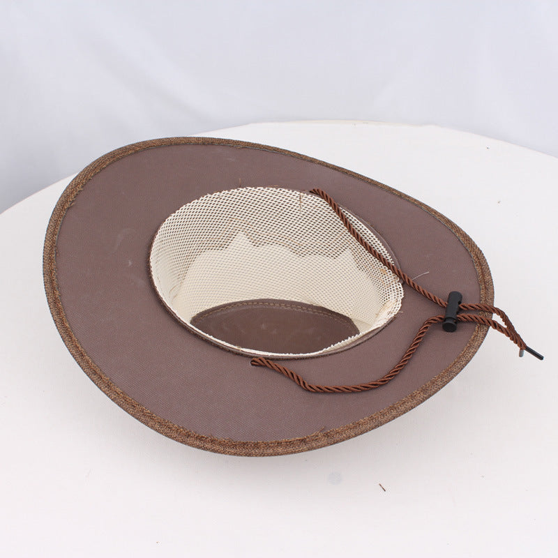1pc Western Cowboy Hat - Lightweight Wide Brim Sun Protection, /BrownRed, for Western, Festival, Everyday, Themed Parties - Unisex Cowboy Hat for Men & Women - Ideal Western Costume Accessory Gift, Festival Gear
