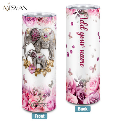 1pc Customized Name Stainless Steel Tumbler | 20oz/22oz/40oz Insulated Water with Lid, Reusable, Round Shape, 304 Stainless Steel, Ideal for Easter, Thanksgiving, Father'S Day, Mother'S Day, Graduation, White Diamond Butterfl