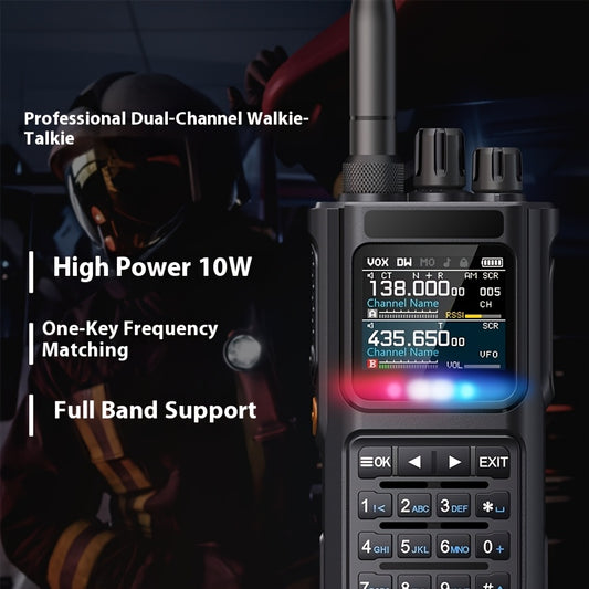 10W Multi-Band Receiving Long Range Walkie Talkies, USB-C Programming & Charng, 3000mAh Battery, Wireless Radio Replication