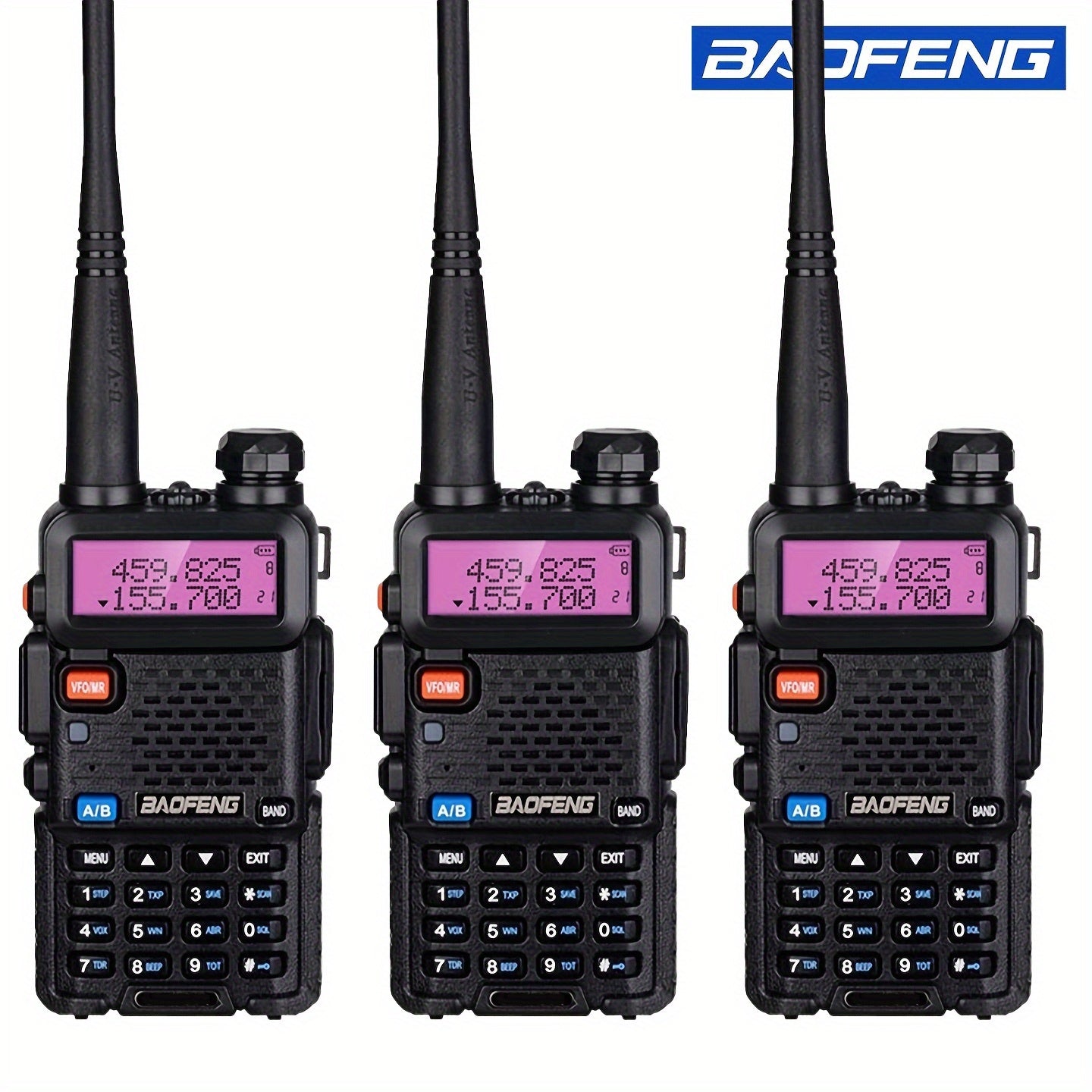 Baofeng Ham Radio Long Range Dual Band Handheld Rechargeable High Power Two Way Radio Walkie Talkies with 1800mAh Li-ion Battery And Earpiece for Hunting Survival Gear, 1/2/4 Pack