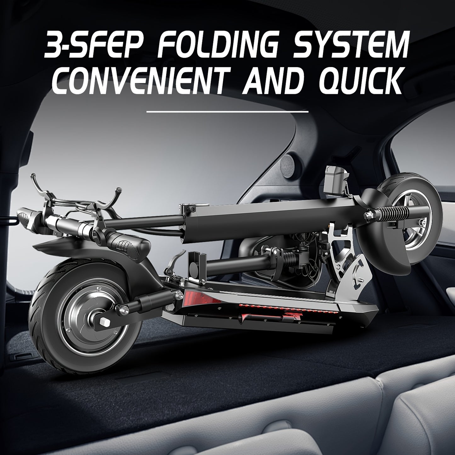 Adult Electric Scooter 700W Motor 20 MPH & 35 Mile Range, Foldable E-Scooter with Seat, 10" All-Terrain Tires, Dual Suspension, 48V 15AH, Heavy-Duty Black/Red E--like Ride for Adults ( Plug)