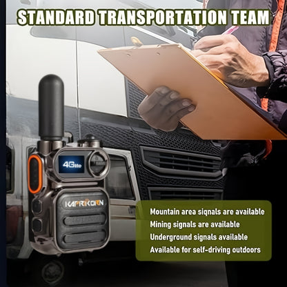 Global Walkie Talkie 4G LTE, UltraCompact, Long Standby, USB Charge, Group & Private Calls, LED Flashlight, Headset Jack Ideal for Office Business, Security, Warehouse, And Recreation, 2G/3G/4G/5G Cellular Network Capabilitie