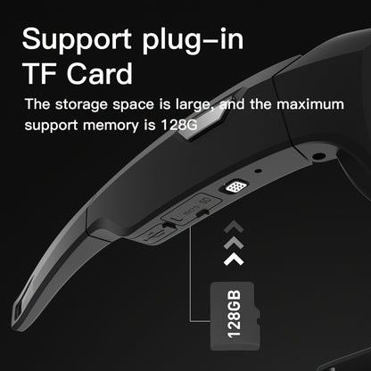 4K Ultra Clear Smart Video Glasses, Wide-angle 120 °, 120 Minute Battery Life, USB Charging, Very Suitable For Cycling, Driving, Hiking, Traveling, Mountaineering, Exploration, Fishing Travel, Including 64GB Storage Card, Re