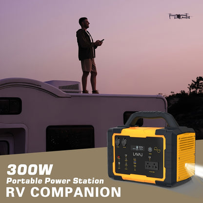 Portable Power Bank with Solar Panel, 293Wh/300W, Suitable for Family Emergency Outdoor Hunting Camping RV Trip, Vehicle Emergency & Backup Power, Portable Generator for Camping, Portable Power Station with Solar Panel, Solar