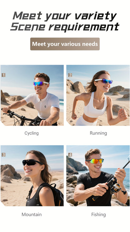 Wireless AI Smart Glasses with Polarized/Blue Light Filter & Built-in Mic/Speaker - Hands-Free Calling, 100+ Language Translation, Wireless Smart Glasses for Men & Women, Lightweight Comfort Fit, Music Playback, Ideal Gift fo