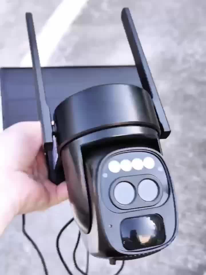 5pcs [10x Zoom] 360-degree Low-power Solar Panel Battery 2K FHD WiFi With Spotlight Alarm, Motion Detection, Color Night Vision, Two-way Audio And.