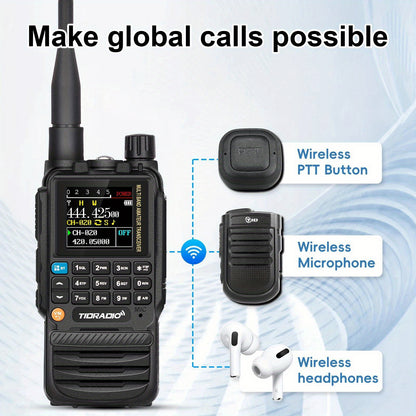 TIDRADIO H3 PLUS | Ham Radio Multi-Band Two-Way Radios with AM/FM & Wireless Headset Compatibility | 5000km Long Range Walkie Talkies for Camping & Emergency, Longrange Radios, Outdoor Communication, Portable Radio, Handheld