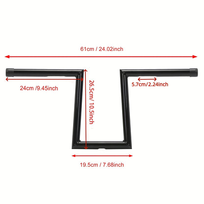 [Sportster Handlebars] Drag 10-1/2" Rise 1" Ape Hanger Z-Bar Handlebar  Sportster XL Dyna, Motorcycle Handlebars, Motorcycle Handlebars Straight, High Rise Handlebars For Motorcycle