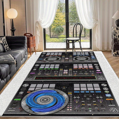 1pc Geometric Pattern Light Blue Area MatPortable Washable Easy to Tidy Summer and Autumn Floor MatSuitable for BedroomLiving RoomOfficeBalconyEntranceRoom Accessones, Living Room Area Mat, Indoor Rugs for Living Room, Art De