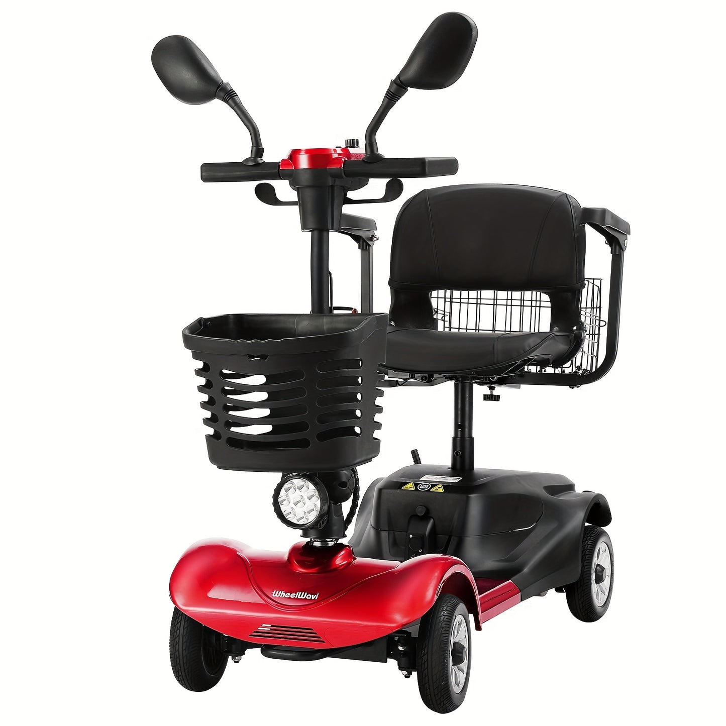 Heavy-Duty 4-Wheel Mobility Scooter for Seniors & Adults - 250W Motor, 14.9-Mile Range, 330LBS Load | 8" All-Terrain Solid Tires, Foldable Lightweight | Dual-Power Battery, Rearview Mirror, Indoor/Outdoor Use, Trunk Storage |