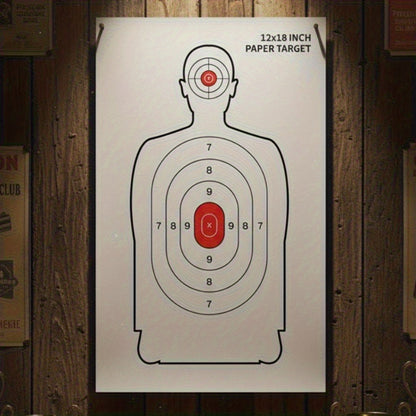 10/25/50-Pack 12×18 Inch (30.5×45.7cm) Non-Reflective Paper Target Sheets - Practice Shooting Paper for Marking and Identifying Target Positions