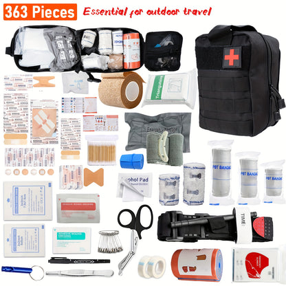 Emergency Preparedness Kit - Ultralight Portable First Aid & Medical Organizer with Essential Supplies for Hiking, Car Survival, Family Emergencies - Compact for outdoor, Travel & Crisis Readiness (No Magnesium/Firestarter)