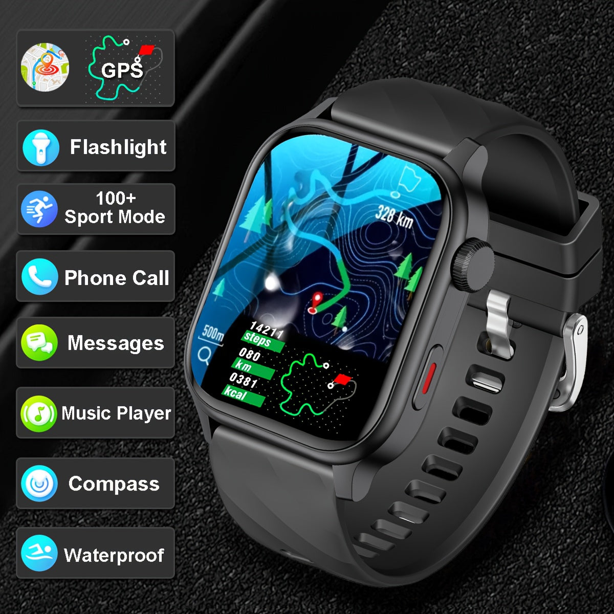 New Stylish Smartwatch, GPS Watch, 2.01-inch Large Screen, Battery, High Quality, Multiple Dials, Wireless Calling and Text Reminders, 100+ Sports Modes, Suitable for Men's and Women's Fitness Tracking Watch | Modern Smartwat