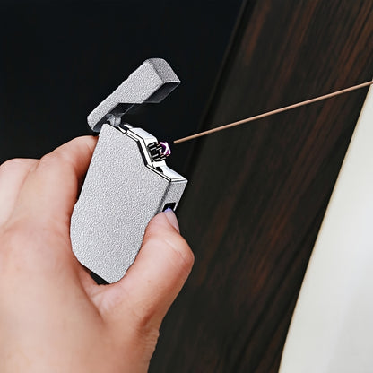 Windproof Dual Arc Lighter, USB C Electric Lighter, Rechargeable USB Lighter, Designed by Parker, Featuring a Spade A Pattern, Wind-Resistant, Suitable for Candles, Incense Sticks, Outdoor Camping, Hiking, a Gift for Men