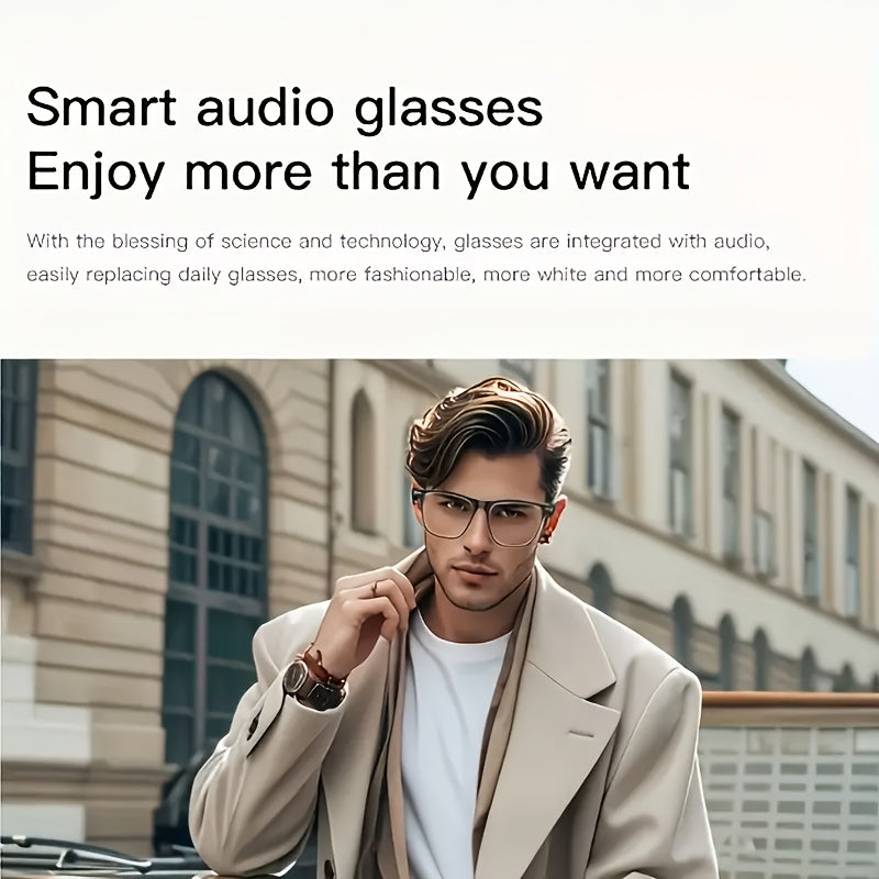1080P Video Glasses with Real-Time Translation, 160 Languages, High-Definition Audio & 4K Motion Recording, Noise Reduction, Wireless Call, Wireless, Magnetic Charging - USB Rechargeable for TV, Mobile Phones, Laptops, Cyclin