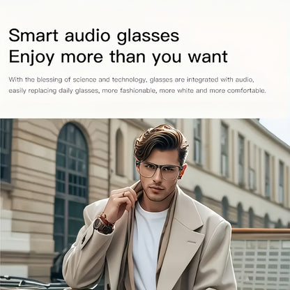 1080P Video Glasses with Real-Time Translation, 160 Languages, High-Definition Audio & 4K Motion Recording, Noise Reduction, Wireless Call, Wireless, Magnetic Charging - USB Rechargeable for TV, Mobile Phones, Laptops, Cyclin