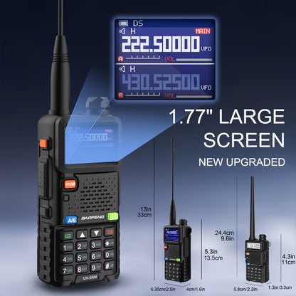 Baofeng UV-5RM Long Range Walkie Talkie, 10W High Power, Dual Band (UHF/VHF), 6-Band FM Radio, Rechargeable Battery, Clear Communication Up To 10 Miles, Compact & Durable Design Portable Radio, Sturdy Build, Intercom System,