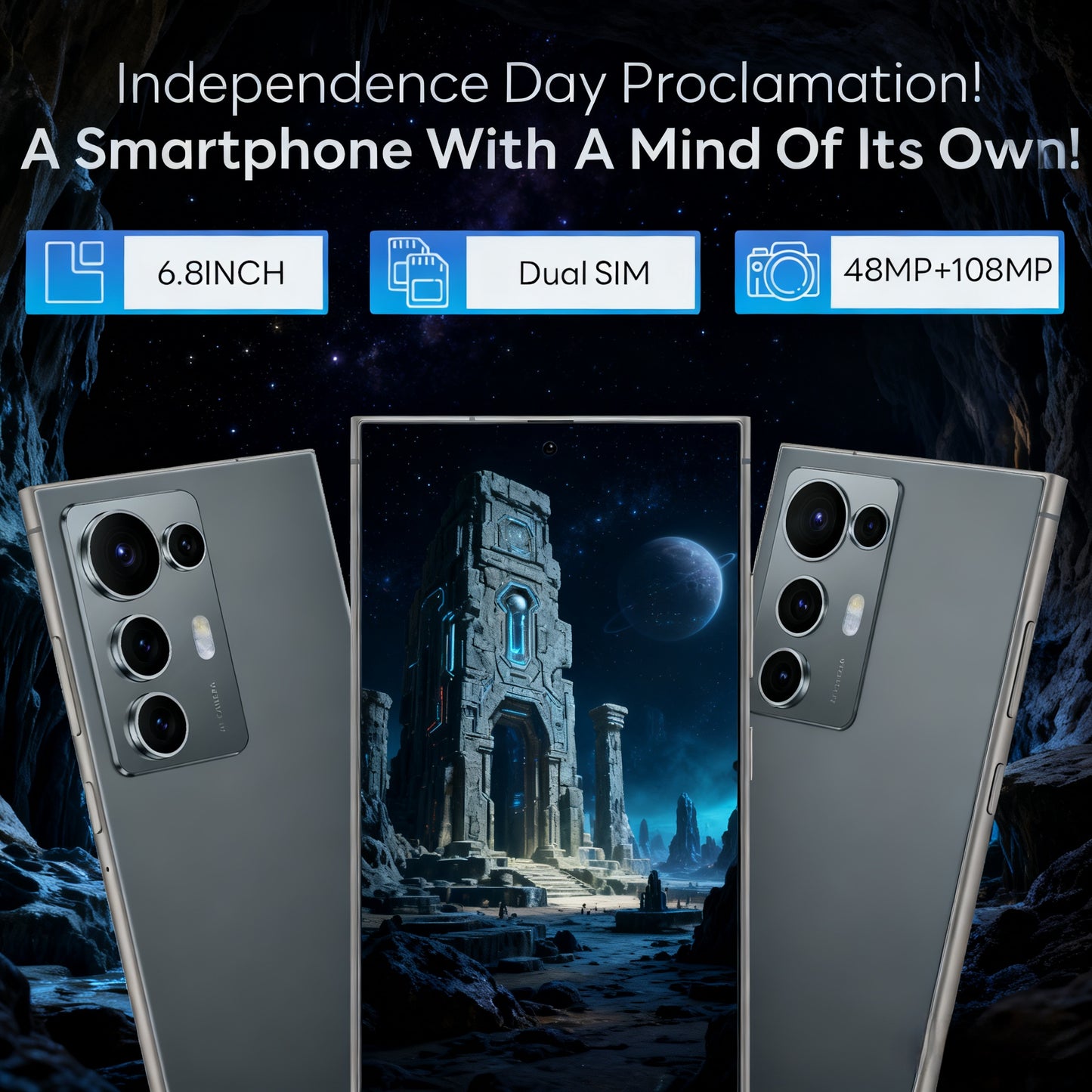 2026 New S25 Ultra Android Smartphone | 6.8-Inch 5G Unlocked Android 14 Smartphone with 12+512GB Storage Options, Facial Recognition, Phone Case, Screen Protector, Headphones, And Charging Cable | Ideal for Daily Use, Travel,